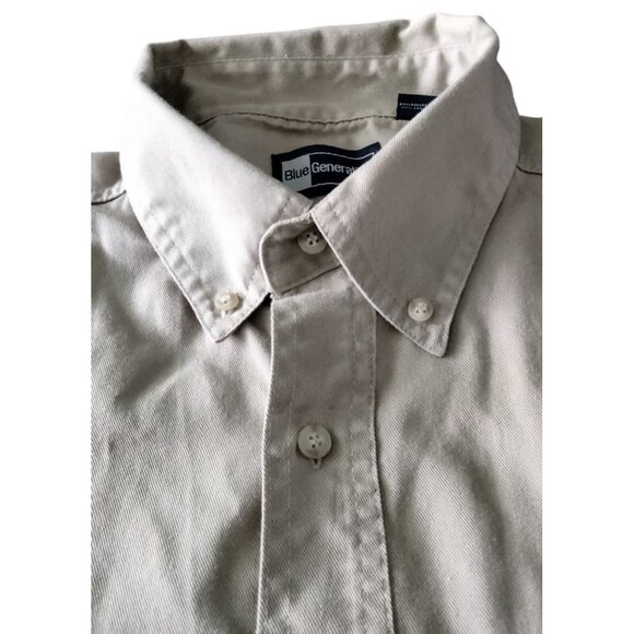 Blue Generation Mens Size 2XL Shirt Short Sleeve Button-Down Khaki - Picture 3 of 10
